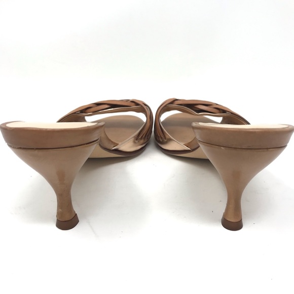 SOLD🎉Cole Haan Leather Slip On Heels Tan Gold - Picture 6 of 7